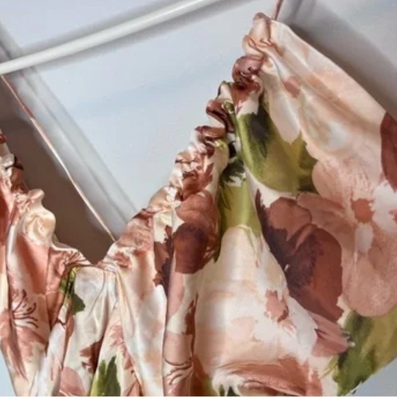 Abercrombie & Fitch Satin Ruched Floral Mini Dress - Picture 5 of 7